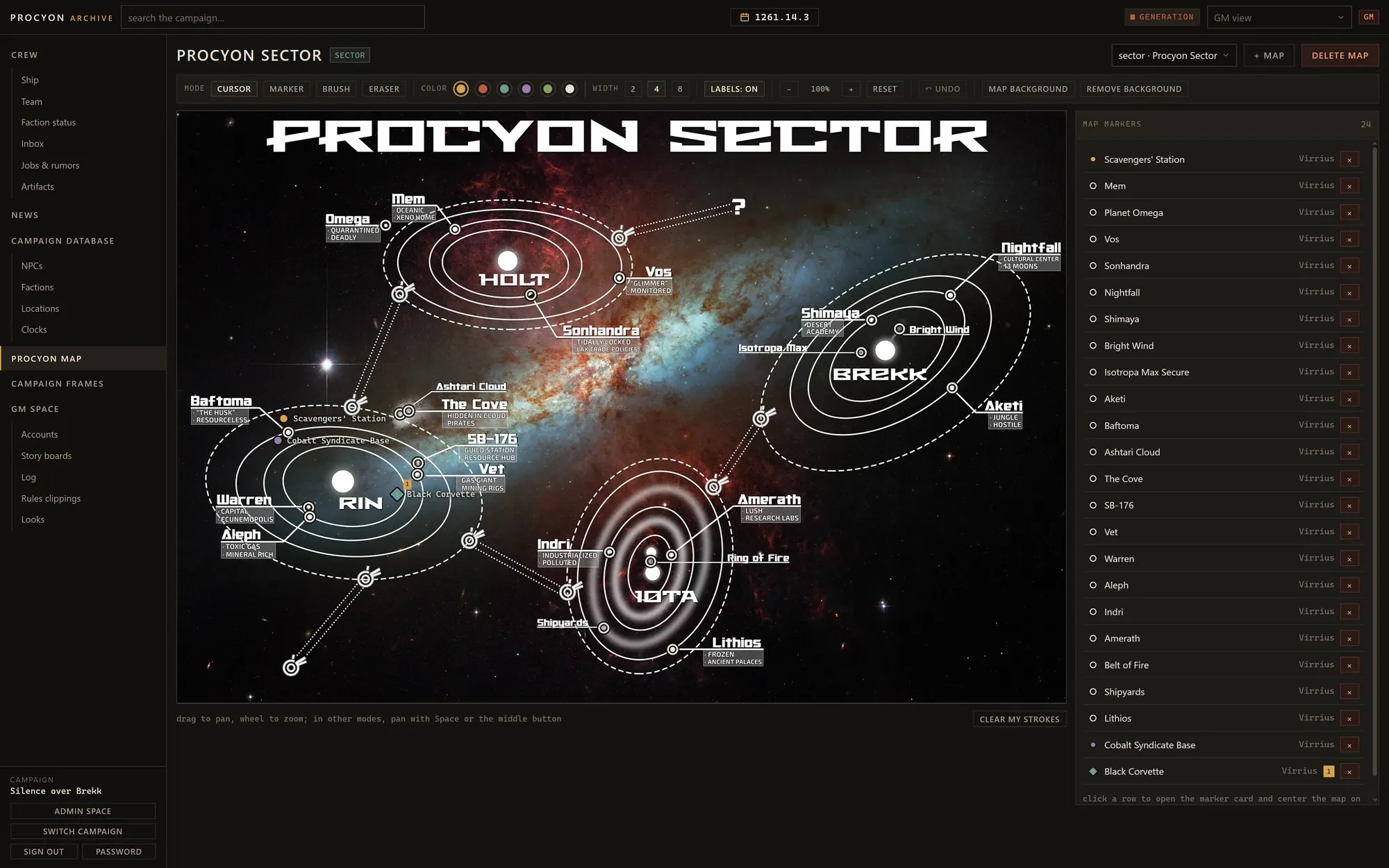 Procyon sector map